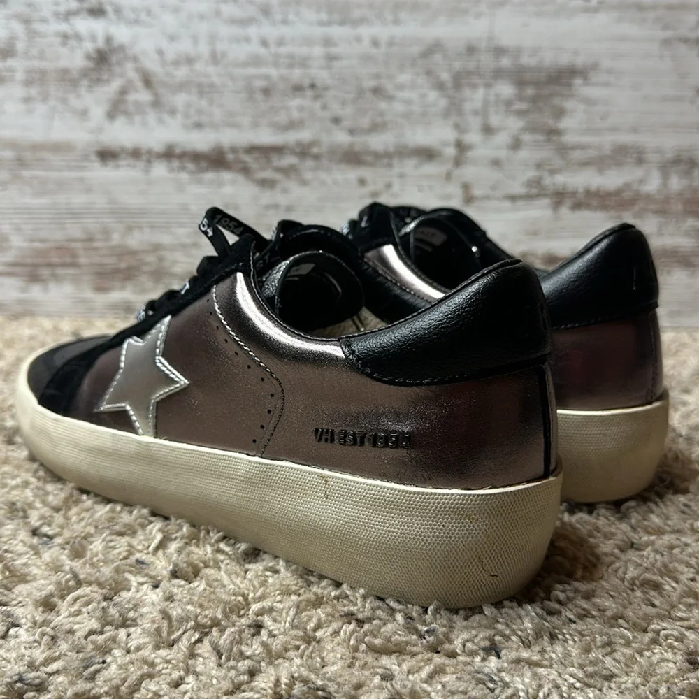 VINTAGE HAVANA Women's Nala Sneaker in black pewter sz 10 - Picture 7 of 14